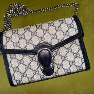 GUCCI Dionysus Beige And Blue GG Canvas